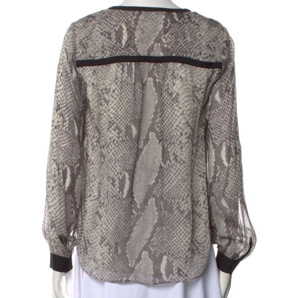 Diane Von Furstenberg Snake Print Silk Top - Picture 3 of 5